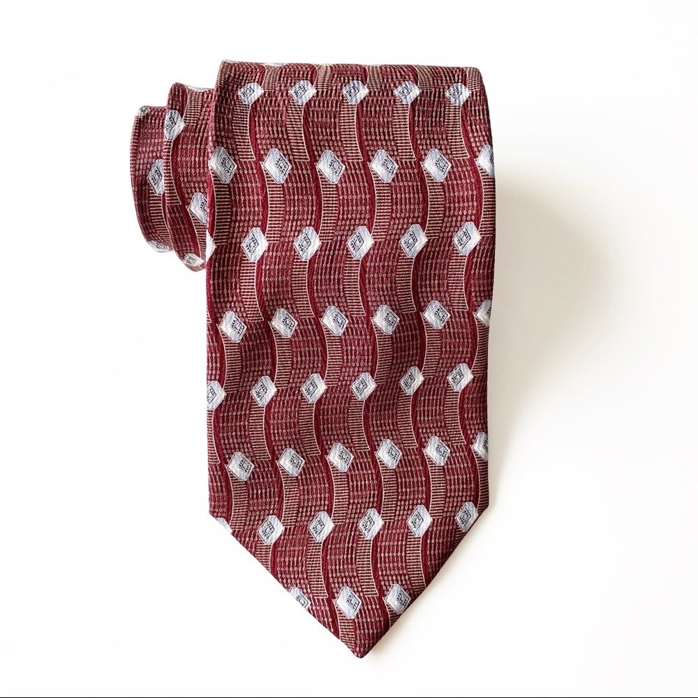 😊4/$20 Today’s Man Red Brown Dot Silk Tie